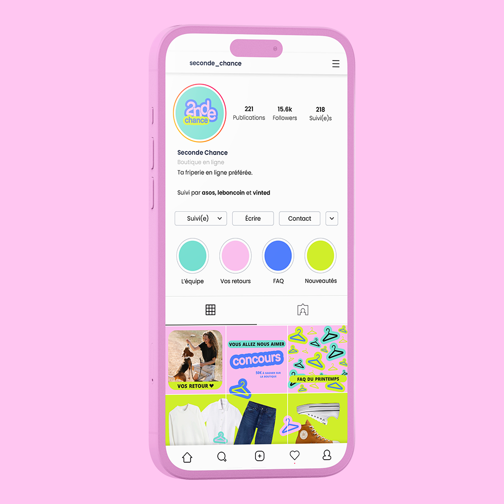 Page Instagram de Seconde Chance