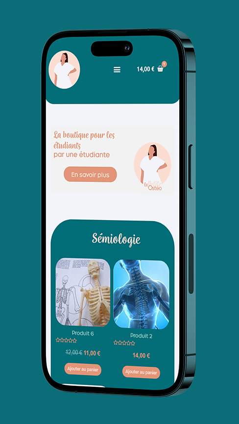 Site web pour La Petite Ostéo en version mobile