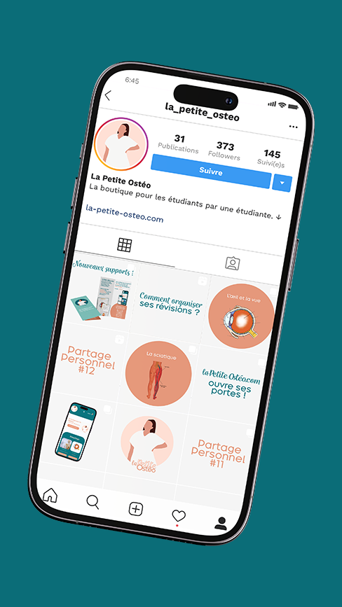 Page Instagram pour La Petite Ostéo